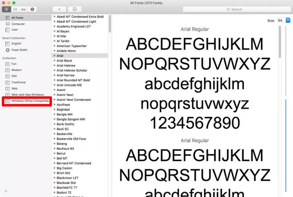 get a font available in office for mac